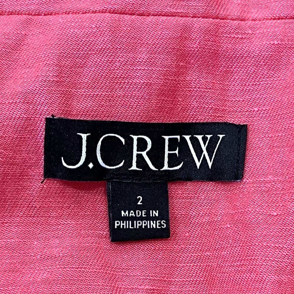 J Crew Helena Chelsea Linen Blend Blazer Size 2 Pink Classic Ivy Style Preppy - Picture 7 of 9
